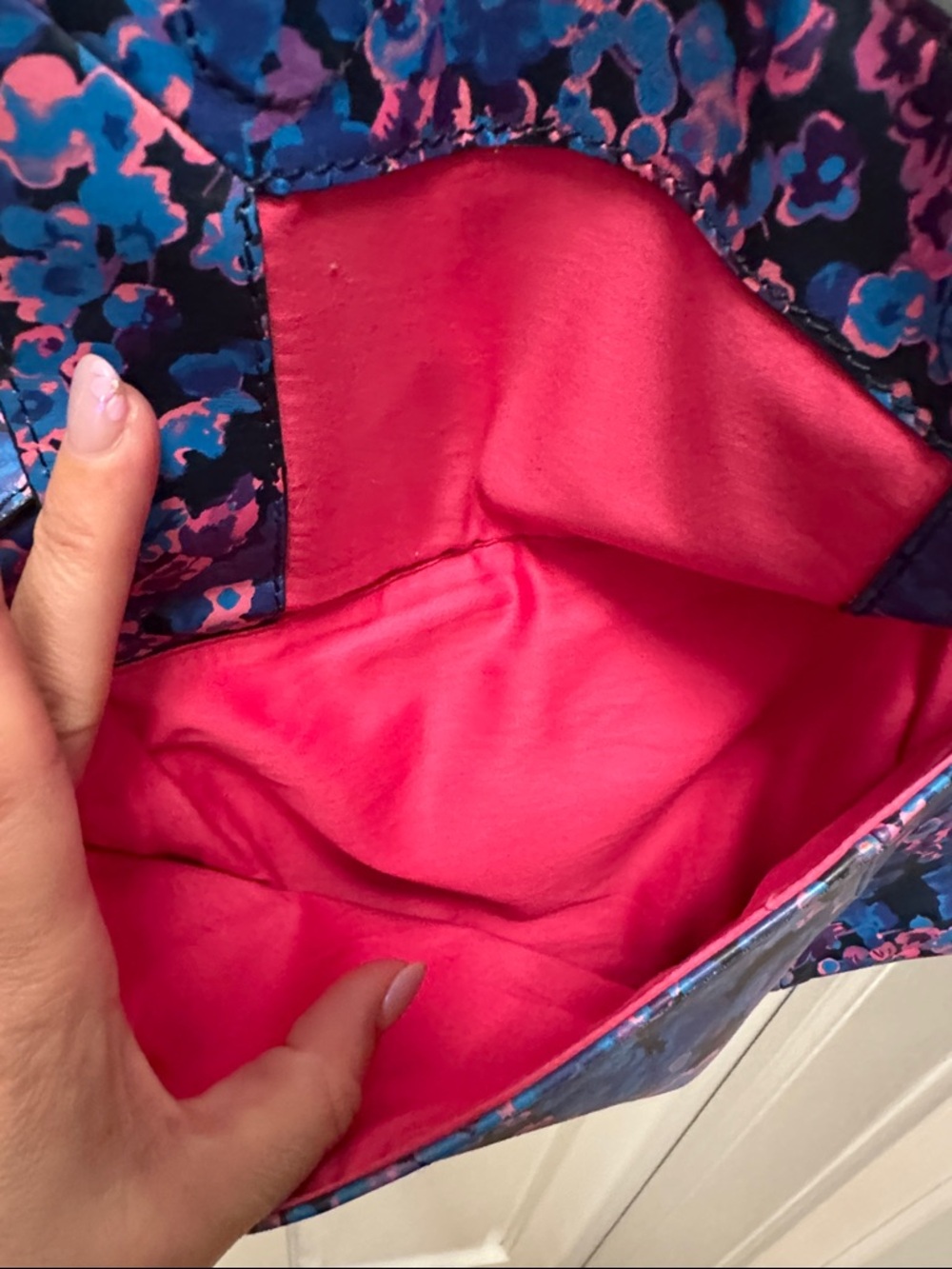 Boden Floral Satchel - Blue & Pink - Picture 8 of 13